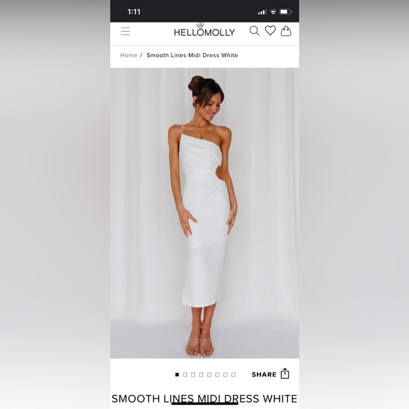 Hello Molly - Smooth Lines Midi Dress White - Picture 2 of 8